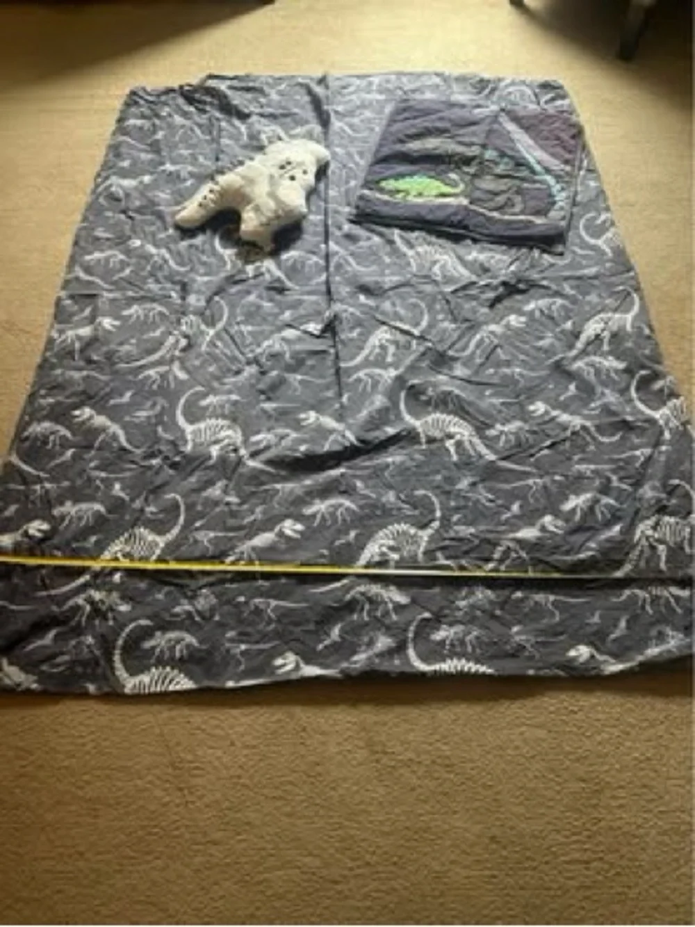 Pottery Barn KidsDinosaur Skeleton Duvet Cover - Blue with White Dino Print-Twin